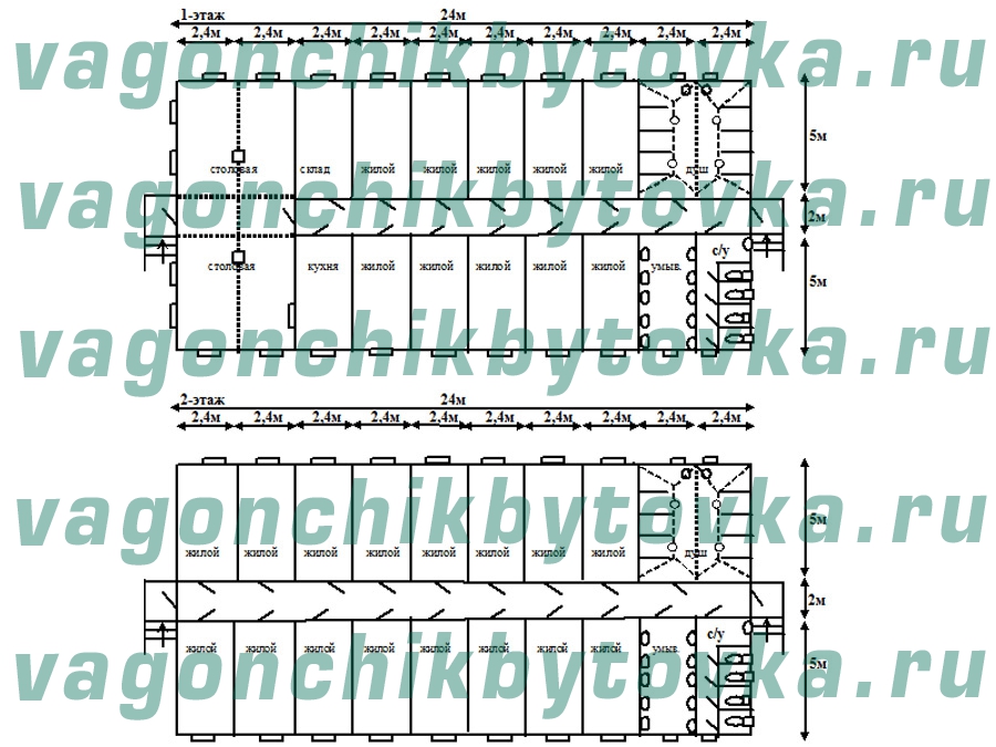 Модульное общежитие из 40-ка шт БК Модульное общежитие из 40-ка шт БК