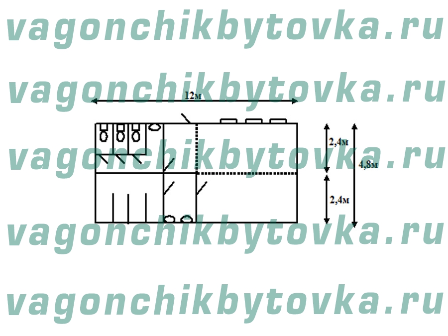 Сантехнический модуль из 2-х шт БК 12м Сантехнический модуль из 2-х шт БК 12м