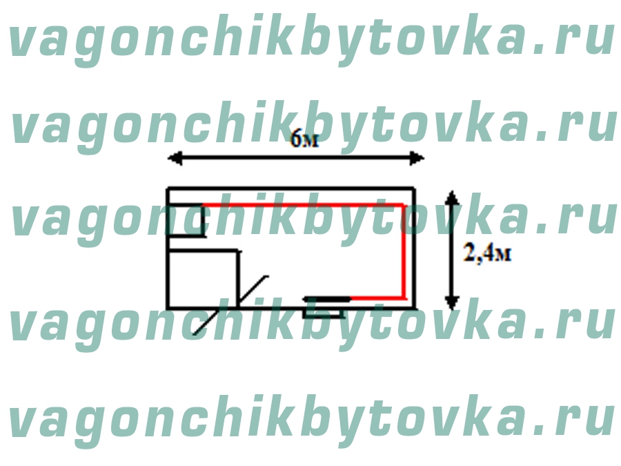 Металлический вагончик 6м под офис Металлический вагончик 6м под офис