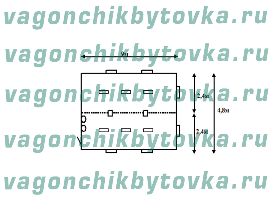 Столовая модульная из вагончиков 9м Столовая модульная из вагончиков 9м