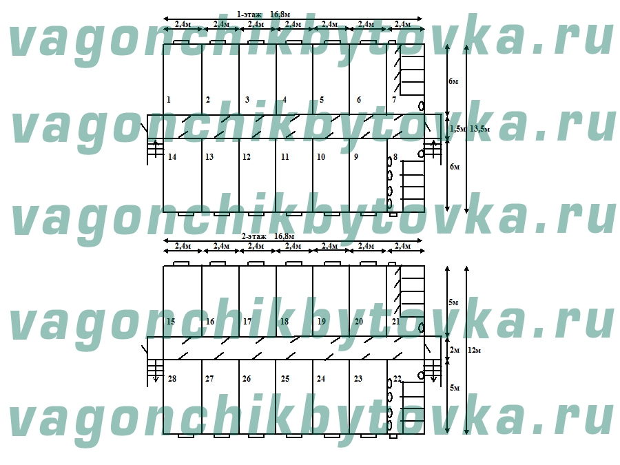 Модульное общежитие из 28-ми шт БК Модульное общежитие из 28-ми шт БК