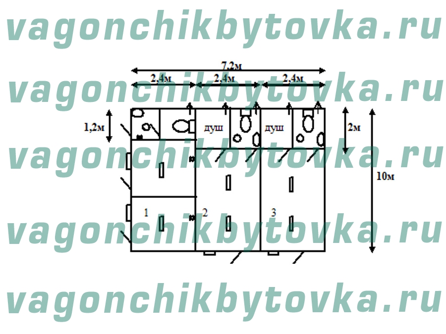Модульное общежитие для ИТР из 3-х БК Модульное общежитие для ИТР из 3-х БК