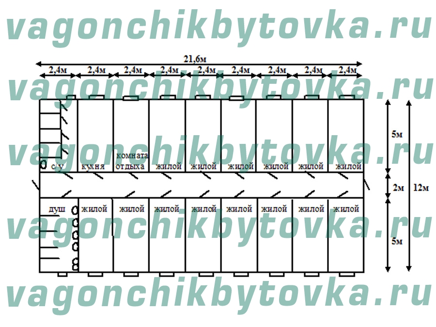 Модульное общежитие на 50 человек Модульное общежитие на 50 человек