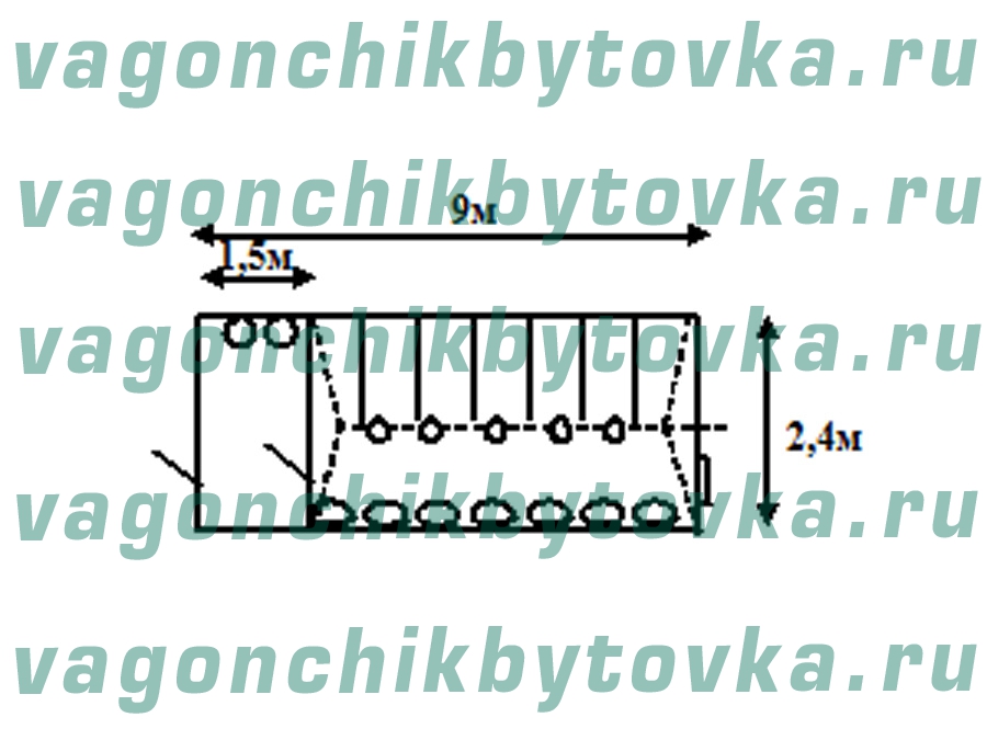 Душевая из металлического вагончика 9м Душевая из металлического вагончика 9м